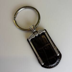Brighton Leather Golf Club Key Ring Silver Tone NWOT